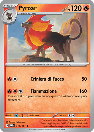 Pyroar 016/131 Reverse Holo - ITA - Near Mint - Scarlatto e Violetto - Evoluzioni Prismatiche - Carta Pokemon