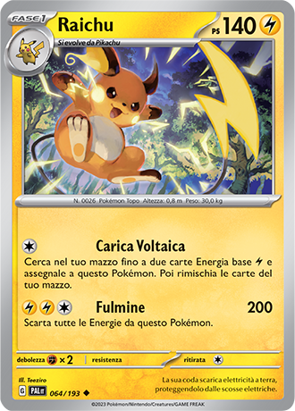 Raichu 064/193 - ITA - Near Mint - Scarlatto e Violetto - Evoluzioni a Paldea - Carta Pokemon