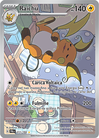 Raichu 211/193 Illustrazione Rara - ITA - Near Mint - Scarlatto e Violetto - Evoluzioni a Paldea - Carta Pokemon