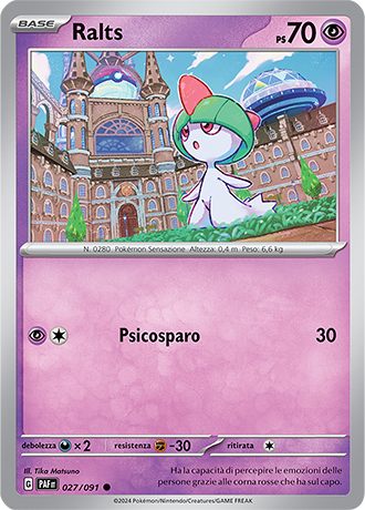 Ralts 027/091 Reverse Holo - ITA - Near Mint - Scarlatto e Violetto - Destino di Paldea - Carta Pokemon