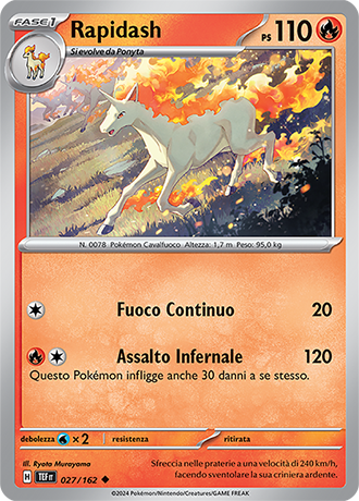 Rapidash 027/162 - ITA - Near Mint - Scarlatto e Violetto - CronoForze - Carta Pokemon