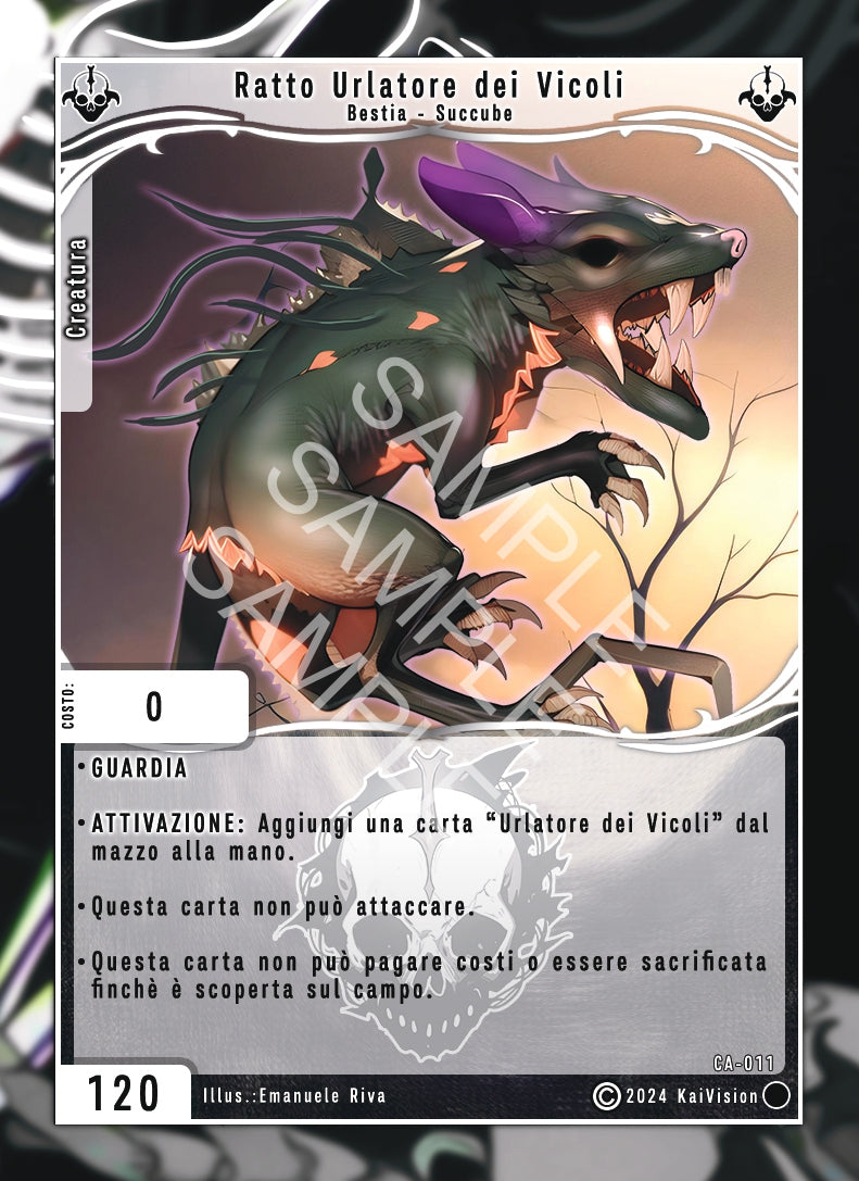 Ratto Urlatore dei Vicoli CA - 011 Comune - Unlimited - ITA - Near Mint - Cavalieri di Adam - Carta Creatures of Exo