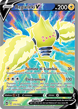 Regieleki-V 175/195 Full Art - ITA - Near Mint - Spada e Scudo - Tempesta Argentata - Carta Pokemon