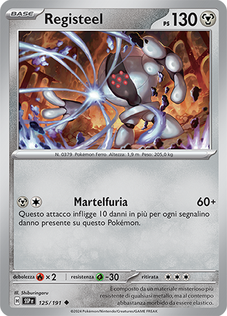 Registeel 125/191 - ITA - Near Mint - Scarlatto e Violetto - Scintille Folgoranti - Carta Pokemon 0