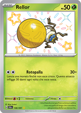 Rellor Shiny 108/091 - ITA - Near Mint - Scarlatto e Violetto - Destino di Paldea - Carta Pokemon