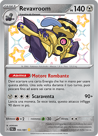 Revavroom Shiny 193/091 - ITA - Near Mint - Scarlatto e Violetto - Destino di Paldea - Carta Pokemon