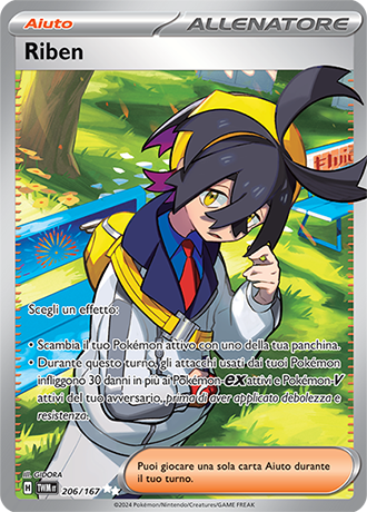 Riben 206/167 Full Art Ultra Rara - ITA - Near Mint - Scarlatto e Violetto - Crepuscolo Mascherato - Carta Pokemon