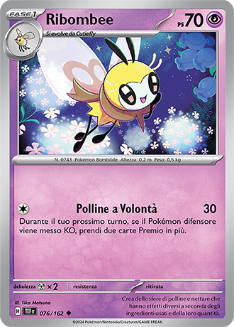 Ribombee 076/162 - ITA - Near Mint - Scarlatto e Violetto - CronoForze - Carta Pokemon