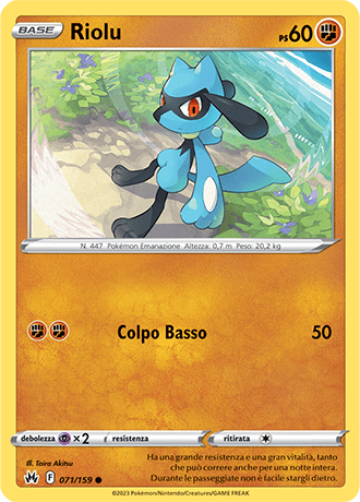 Riolu 071/159 - ITA - Near Mint - Spada e Scudo - Zenit Regale - Carta Pokemon