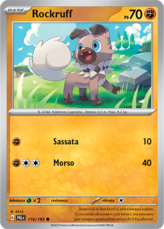 Rockruff 116/193 Reverse Holo - ITA - Near Mint - Scarlatto e Violetto - Evoluzioni a Paldea - Carta Pokemon