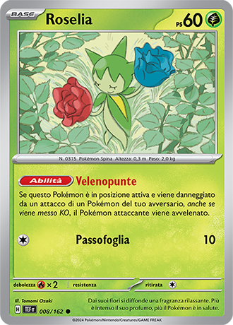 Roselia 008/162 - ITA - Mint - Scarlatto e Violetto - CronoForze - Carta Pokemon