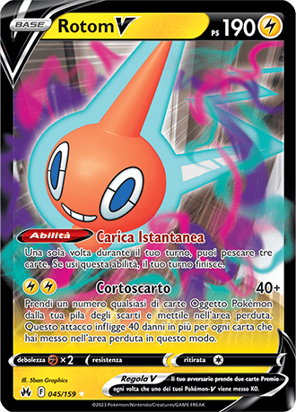 Rotom V 045/159 - ITA - Near Mint - Spada e Scudo - Zenit Regale - Carta Pokemon