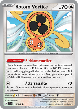 Rotom Vortice 118/142 - ITA - Near Mint - Scarlatto e Violetto - Corona Astrale - Carta Pokemon