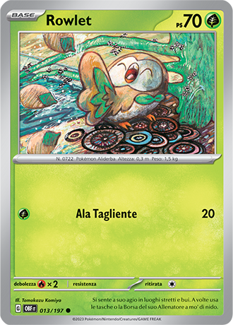 Rowlet 013/197 - ITA - Near Mint - Scarlatto e Violetto - Ossidiana Infuocata - Carta Pokemon