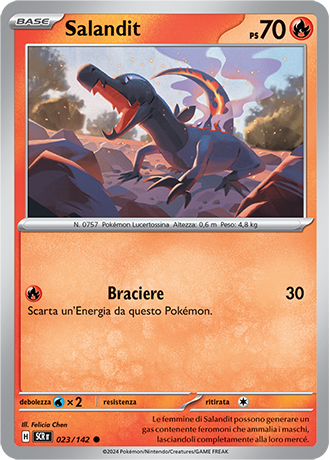 Salandit 023/142 - ITA - Near Mint - Scarlatto e Violetto - Corona Astrale - Carta Pokemon