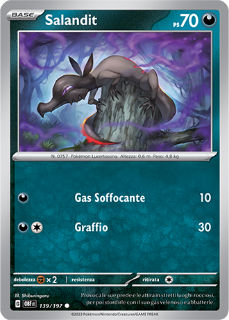 Salandit 139/197 - ITA - Near Mint - Scarlatto e Violetto - Ossidiana Infuocata - Carta Pokemon