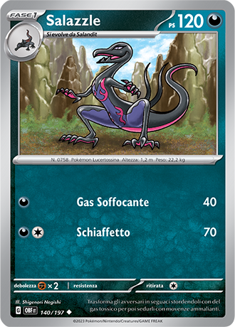 Salazzle 140/197 - ITA - Near Mint - Scarlatto e Violetto - Ossidiana Infuocata - Carta Pokemon