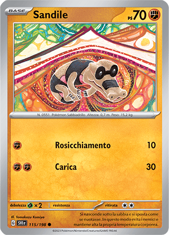 Sandile 115/198 Reverse Holo - ITA - Near Mint - Scarlatto e Violetto - Carta Pokemon