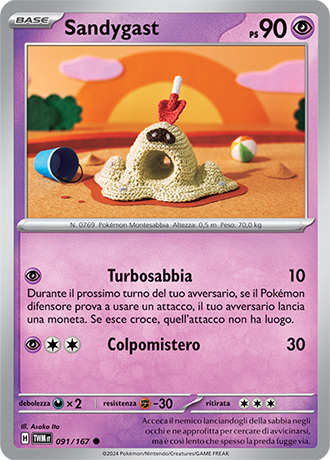 Sandygast 091/167 Reverse Holo Comune - ITA - Near Mint - Scarlatto e Violetto - Crepuscolo Mascherato - Carta Pokemon