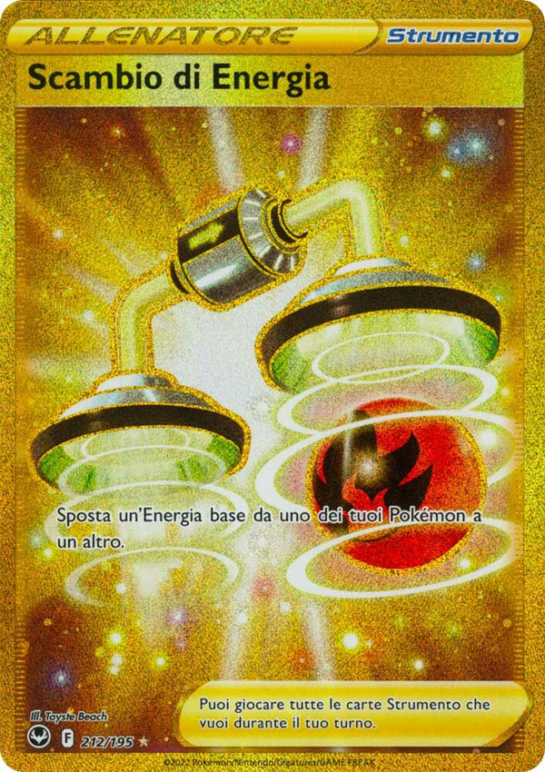 Scambio di Energia 212/195 Rara Segreta Oro - ITA - Near Mint - Spada e Scudo - Tempesta Argentata - Carta Pokemon