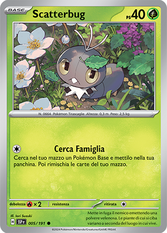 Scatterbug 005/191 - ITA - Near Mint - Scarlatto e Violetto - Scintille Folgoranti - Carta Pokemon 0