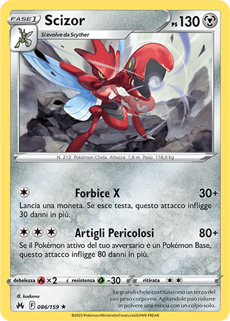 Scizor 086/159 - ITA - Near Mint - Spada e Scudo - Zenit Regale - Carta Pokemon