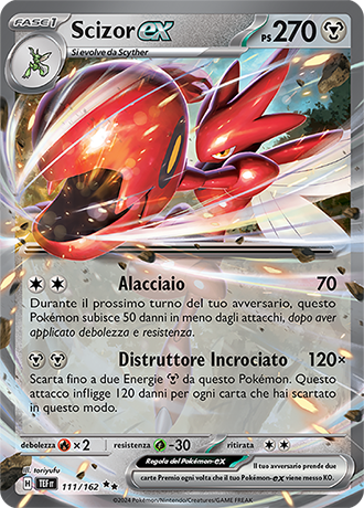 Scizor-ex 111/162 - ITA - Near Mint - Scarlatto e Violetto - CronoForze - Carta Pokemon