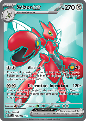 Scizor-ex 195/162 Full Art - ITA - Near Mint - Scarlatto e Violetto - CronoForze - Carta Pokemon