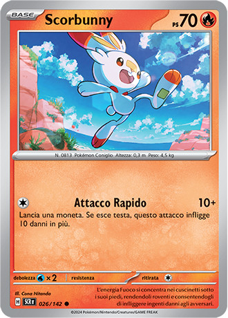 Scorbunny 026/142 - ITA - Near Mint - Scarlatto e Violetto - Corona Astrale - Carta Pokemon