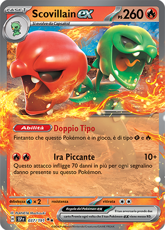 Scovillain-ex 037/191 - ITA - Near Mint - Scarlatto e Violetto - Scintille Folgoranti - Carta Pokemon 0