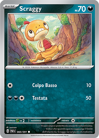 Scraggy 060/091 - ITA - Near Mint - Scarlatto e Violetto - Destino di Paldea - Carta Pokemon