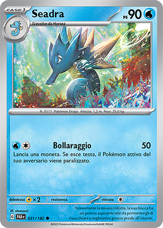 Seadra 031/182 - ITA - Near Mint - Scarlatto e Violetto - Paradosso Temporale - Carta Pokemon