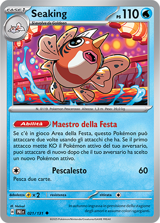 Seaking 021/131 Reverse Holo - ITA - Near Mint - Scarlatto e Violetto - Evoluzioni Prismatiche - Carta Pokemon