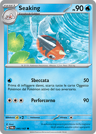 Seaking 045/167 Comune - ITA - Near Mint - Scarlatto e Violetto - Crepuscolo Mascherato - Carta Pokemon