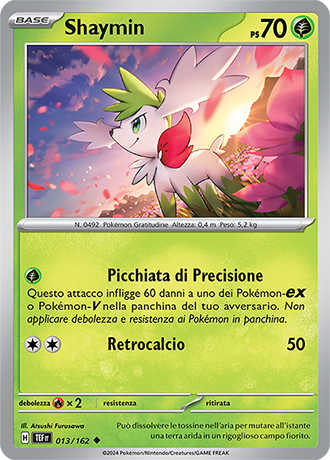 Shaymin 013/162 Reverse Holo - ITA - Near Mint - Scarlatto e Violetto - CronoForze - Carta Pokemon