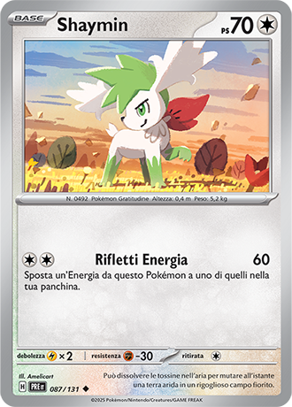 Shaymin 087/131 Reverse Holo - ITA - Near Mint - Scarlatto e Violetto - Evoluzioni Prismatiche - Carta Pokemon