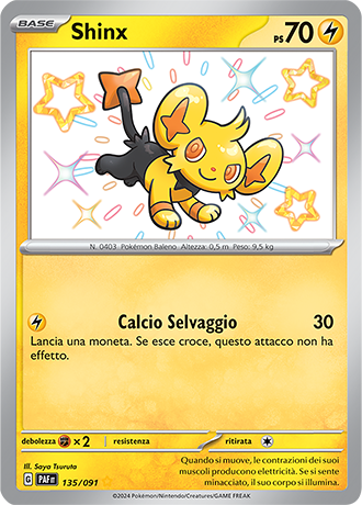 Shinx Shiny 135/091 - ITA - Near Mint - Scarlatto e Violetto - Destino di Paldea - Carta Pokemon