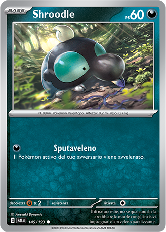 Shroodle 145/193 - ITA - Near Mint - Scarlatto e Violetto - Evoluzioni a Paldea - Carta Pokemon