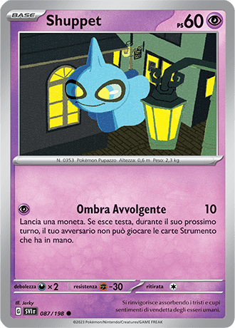 Shuppet 087/198 - ITA - Near Mint - Scarlatto e Violetto - Carta Pokemon