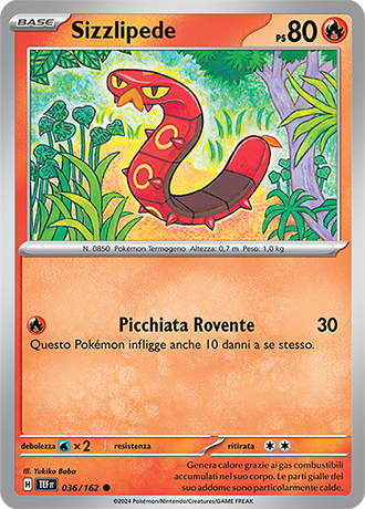 Sizzlipede 036/162 - ITA - Near Mint - Scarlatto e Violetto - CronoForze - Carta Pokemon