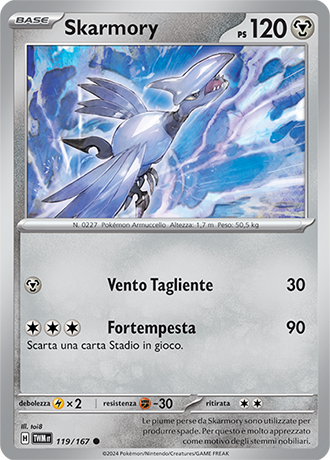 Skarmory 119/167 Comune - ITA - Near Mint - Scarlatto e Violetto - Crepuscolo Mascherato - Carta Pokemon