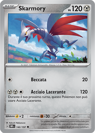 Skarmory 142/197 - ITA - Near Mint - Scarlatto e Violetto - Ossidiana Infuocata - Carta Pokemon