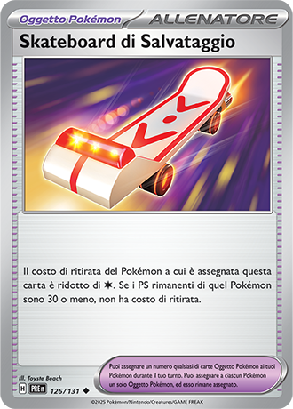 Skateboard di Salvataggio 126/131 Reverse Holo - ITA - Near Mint - Scarlatto e Violetto - Evoluzioni Prismatiche - Carta Pokemon