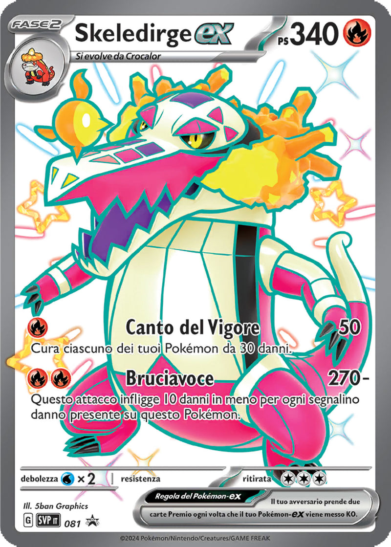 Skeledirge-ex Shiny SVP 081 - ITA - Near Mint - Promo Scarlatto e Violetto - Carta Pokemon