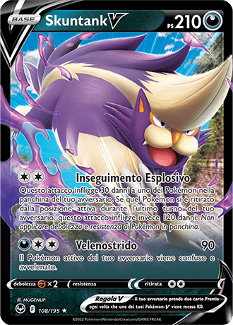 Skuntank-V 108/195 - ITA - Near Mint - Spada e Scudo - Tempesta Argentata - Carta Pokemon