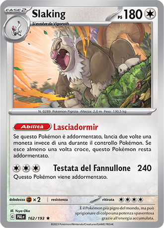 Slaking 162/193 Holo - ITA - Near Mint - Scarlatto e Violetto - Evoluzioni a Paldea - Carta Pokemon