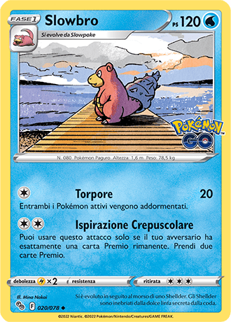 Slowbro 020/078 - ITA - Near Mint - Spada e Scudo - Pokemon GO - Carta Pokemon