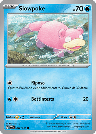 Slowpoke 042/198 Reverse Holo - ITA - Near Mint - Scarlatto e Violetto - Carta Pokemon