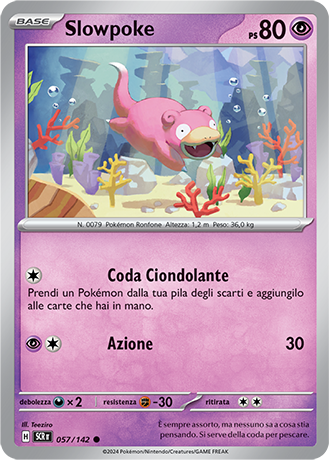 Slowpoke 057/142 - ITA - Near Mint - Scarlatto e Violetto - Corona Astrale - Carta Pokemon