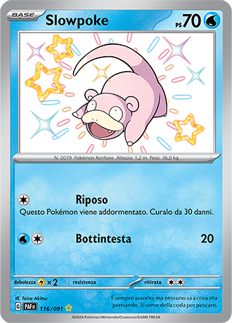 Slowpoke Shiny 116/091 - ITA - Near Mint - Scarlatto e Violetto - Destino di Paldea - Carta Pokemon